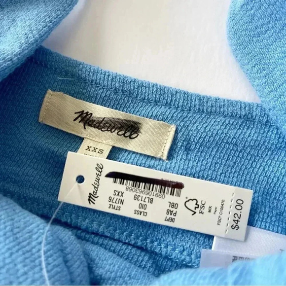 Madewell Cutout Knot Front Crop Tank Top Oasis Blue XXS NWT - Picture 5 of 6